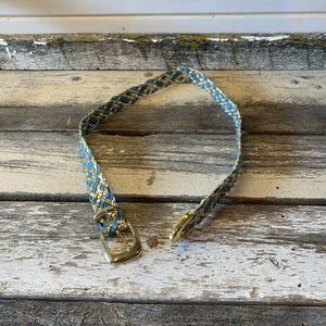 Vintage Gold, Silver & Blue Braided Belt